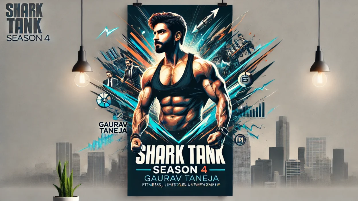 Dynamic banner featuring Gaurav Taneja’s Flying Beast and his brand “Beast Life” in the context of Shark Tank India Season 4.