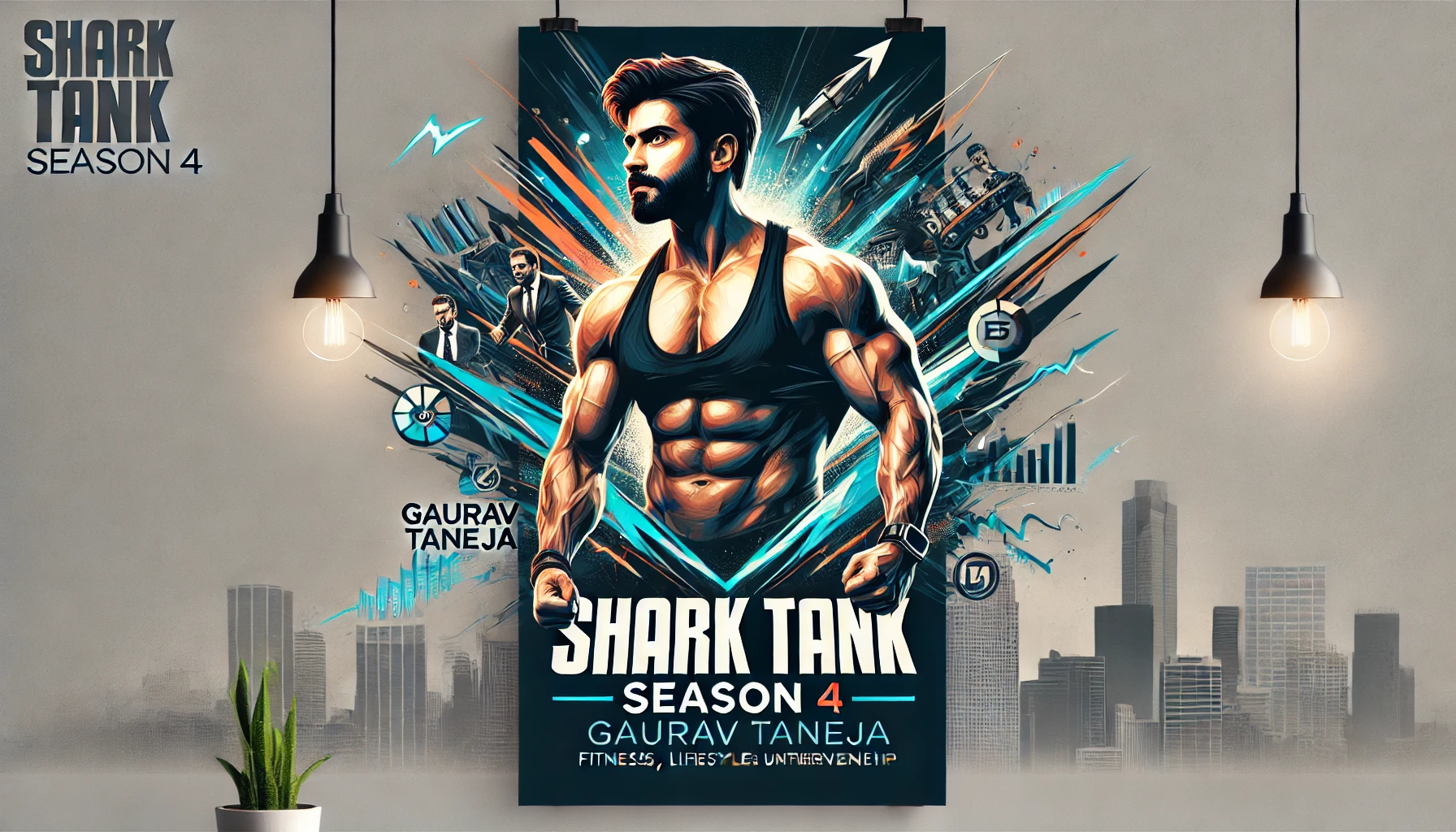 Dynamic banner featuring Gaurav Taneja’s Flying Beast and his brand “Beast Life” in the context of Shark Tank India Season 4.